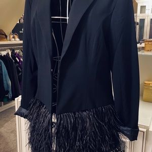 Philosophy Ostrich Feather Blazer